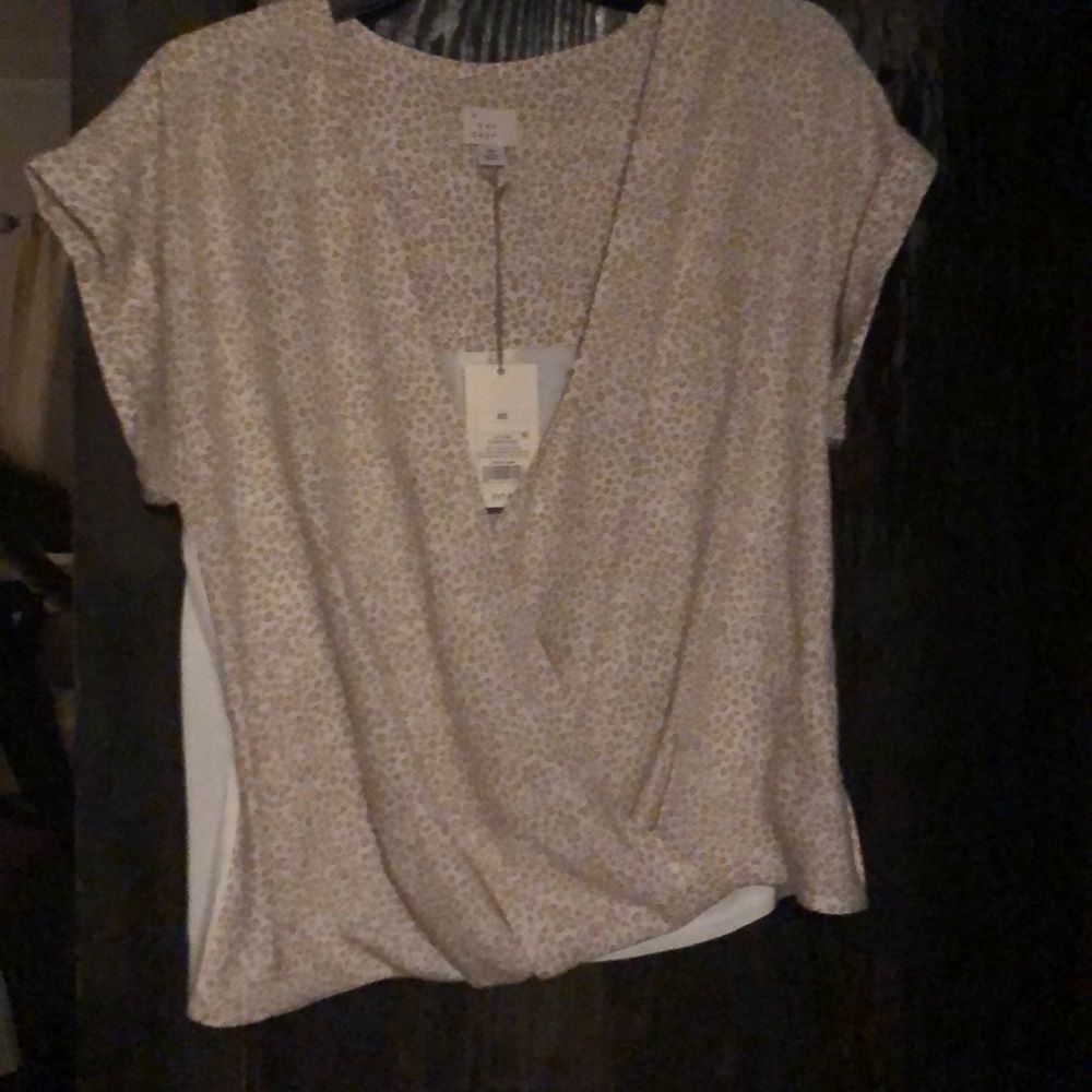 White and tan shirt